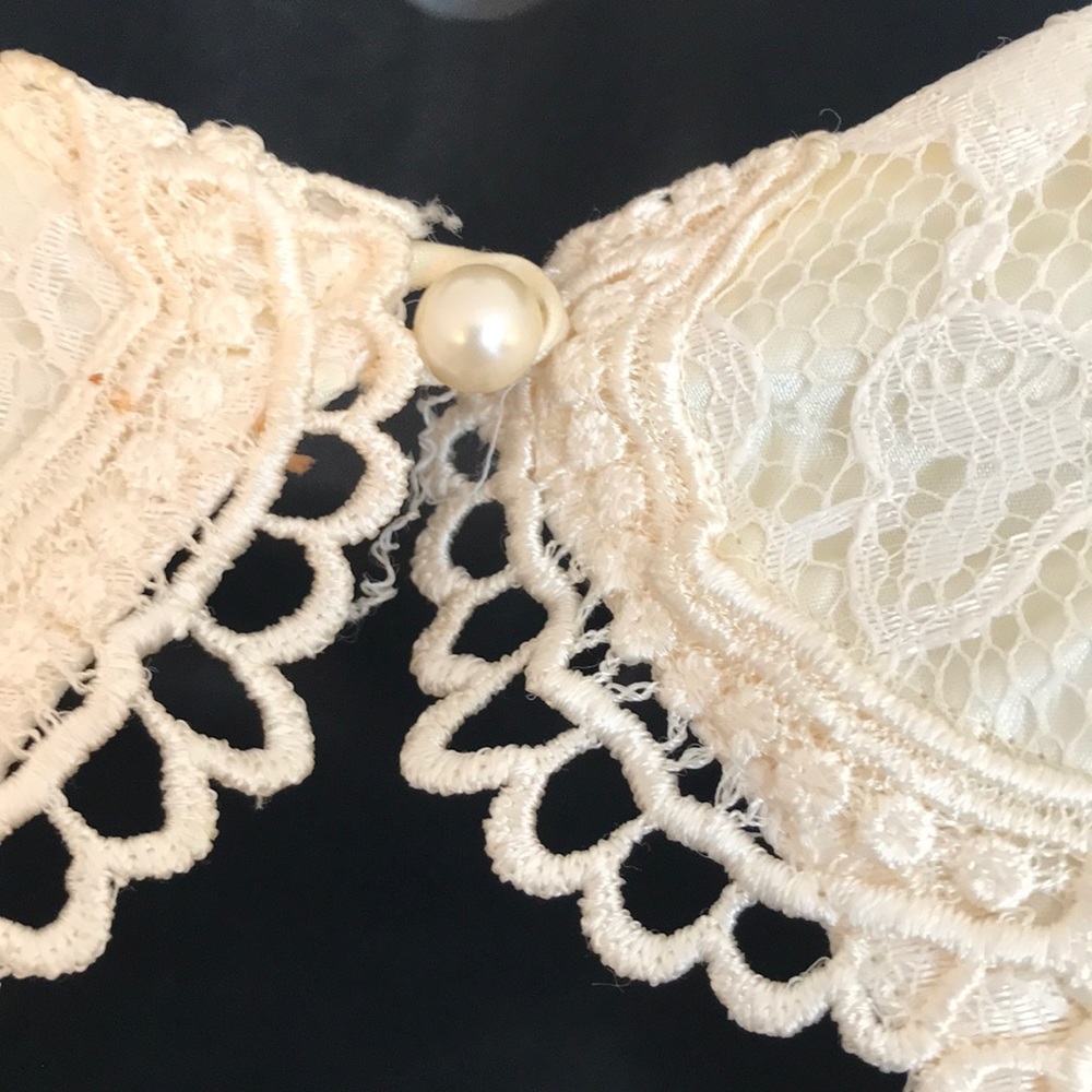 VINTAGE lace top Taffeta lined skirt dress - Picture 7 of 11